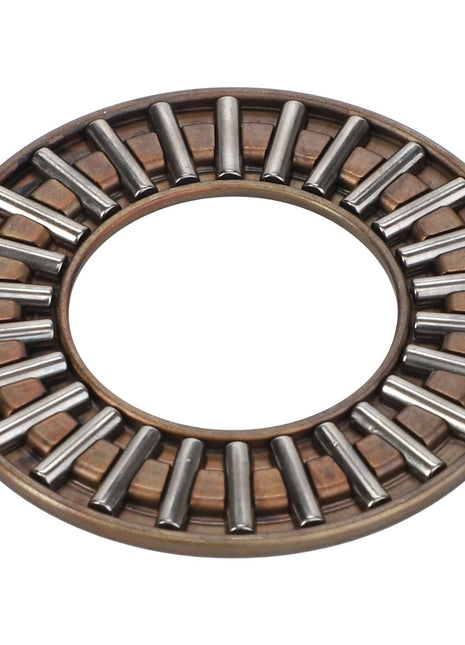 The AGCO | Axial Needle Bearing - F184108080260 is meticulously designed with multiple cylindrical rollers symmetrically arranged around a central hole.