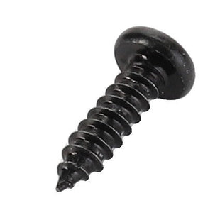 Close-up of the AGCO | Bolt - Acp0365640, a black, self-tapping pan head screw with a sharp point and helical threads from the brand AGCO. Note: No current product description available.