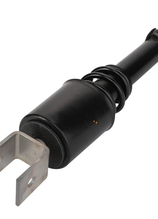 The image depicts the AGCO | Damper - Acw7702240, a black cylindrical car shock absorber by AGCO, featuring a metal bracket on one end and a rubber bushing on the other, designed to reduce vehicle vibrations. Unfortunately, no current product description information is available for this item.