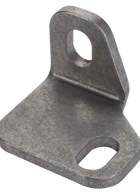 A small, gray metal bracket with two circular holes. No current product description is available for AGCO Holder - Acp0435260 by AGCO.