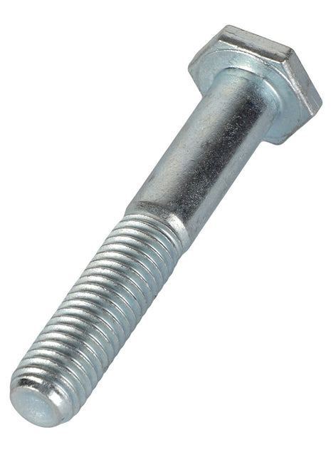 An AGCO BOLT - ACP0386070 featuring a metallic hex head and threaded shank isolated on a white background. For questions, please reach out to our support team.