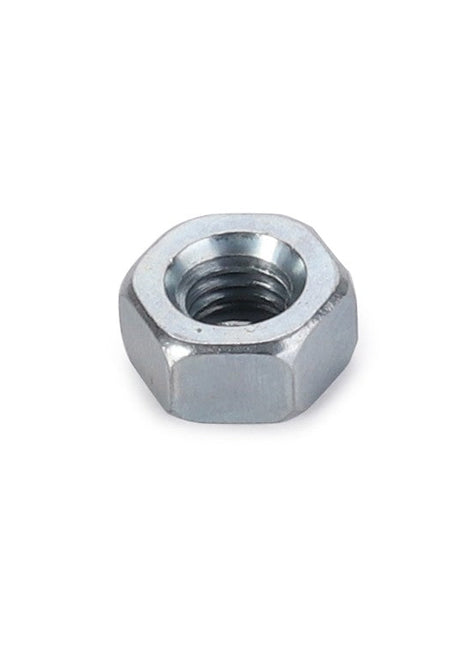 The AGCO | NUT - LA10721911 by AGCO is a metallic hex nut with internal threading, typically used in conjunction with a bolt to securely fasten objects together.