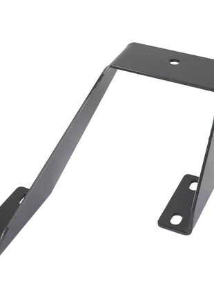 The AGCO Support Plate - Acw1762610 is a metal bracket with a rectangular shape, featuring a hole in the top center and two mounting holes on each end of the base flanges.