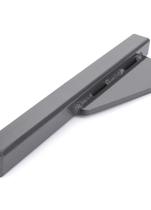 The AGCO | Slipper - Acw034169A is a gray, metal T-shaped bracket featuring a rectangular tube extending from one side and a flat, triangular base with a hole on the other.