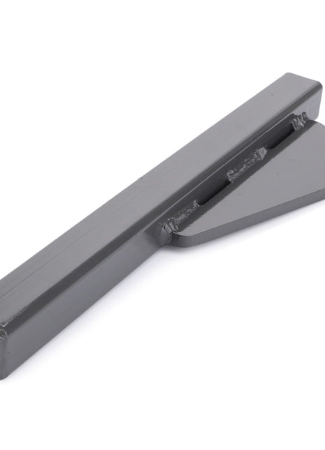 The AGCO | Slipper - Acw034169A is a gray, metal T-shaped bracket featuring a rectangular tube extending from one side and a flat, triangular base with a hole on the other.