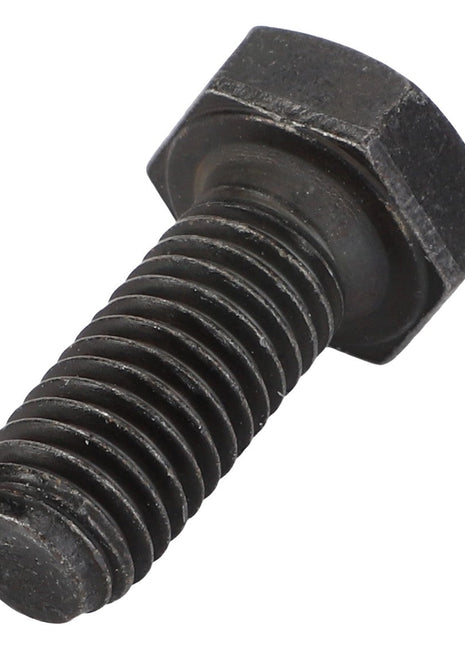 A close-up view of the AGCO Hexagonal Head Bolt - Acw7875990, featuring a sleek black finish and a precisely threaded shaft.