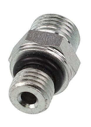 Product Description: The AGCO | Union - Acw1965740 is a metallic threaded fitting featuring a hexagonal central section and equipped with a black rubber O-ring. Currently, there is no additional product description information available.
