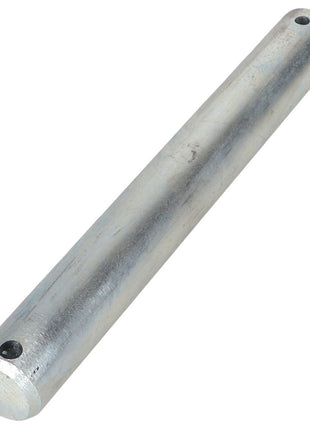The AGCO PIN - ACP0058210, a cylindrical metal rod featuring small holes near each end, is displayed in isolation against a plain white background, emphasizing its sleek simplicity.