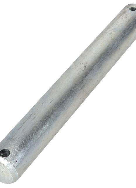 The AGCO PIN - ACP0058210, a cylindrical metal rod featuring small holes near each end, is displayed in isolation against a plain white background, emphasizing its sleek simplicity.