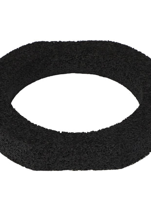 Close-up of the AGCO Foam - Acw115818B, a black circular rubber gasket with a textured surface, isolated on a white background. No current product description information is available.