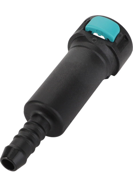 There is no current product description for the AGCO Quick Coupler - Acx2315750 by AGCO, a black plastic automotive sensor with a blue top, featuring a cylindrical shape and a ribbed nozzle at one end.