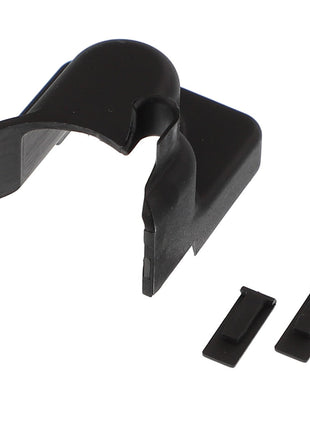 The AGCO | COVER - AL5033966 is a black plastic clip with a hinged top, and it includes two smaller rectangular inserts. Currently, there is no additional product description information available.