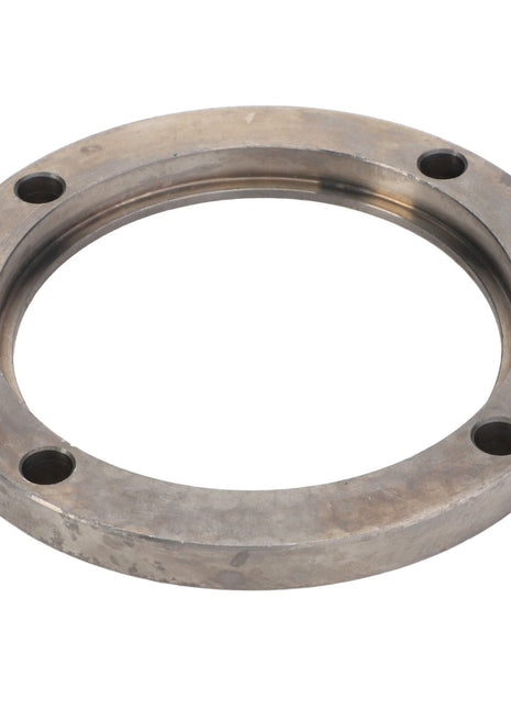 The AGCO Bearing Cap - Acp0501800 is a round metal flange, designed with four bolt holes evenly spaced around the perimeter. Currently, there is no further product description available.