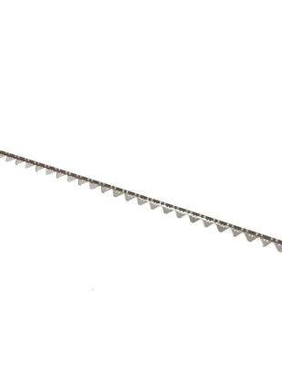 The AGCO KIT, KNIFE - D28274012 is a metal saw blade with evenly spaced teeth aligned along its length; however, no current information is available.