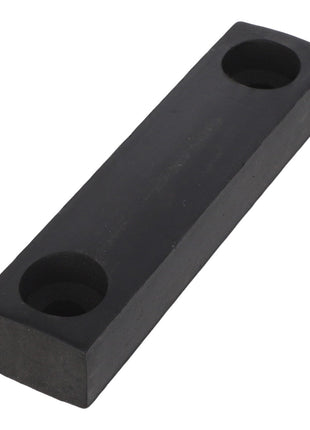 A rectangular black rubber block with rounded holes at each end, known as the AGCO | RUBBER STOP - BD5878 from the AGCO brand, for which no current product description information is available.