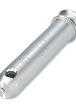 The AGCO | PIN - V30926700 by AGCO is a cylindrical metal pin featuring a flanged head on one end and a hole near the opposite end. The surface is smooth and reflective. Currently, no additional product description information is available.