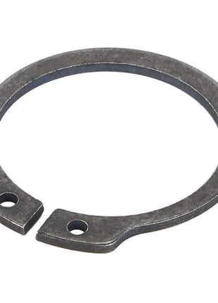 A metallic lock washer from AGCO featuring two small holes near the ends. No current product description available for AGCO | Lock Washer - Fel107365.