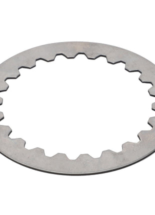 The AGCO Inner Disc - Acp0379470 is a metal washer featuring a toothed inner edge, specifically designed for mechanical or industrial use.