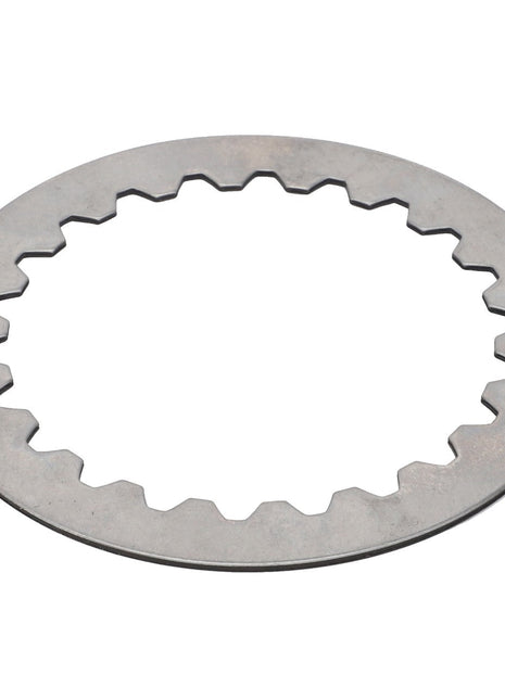 The AGCO Inner Disc - Acp0379470 is a metal washer featuring a toothed inner edge, specifically designed for mechanical or industrial use.
