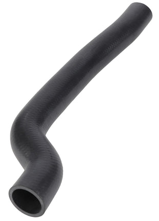 Here is your rewritten sentence, incorporating the given product data:

The AGCO Hose - 10V20189 is a black, curved rubber hose with a textured surface and features a gradual bend near the middle section. For more details about this product or for assistance, please contact our support team.
