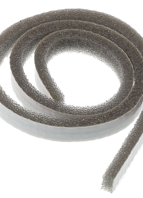The AGCO | Gasket - Acw0932370 is a coiled strip of gray foam tape with an adhesive backing. Currently, no product description information is available.