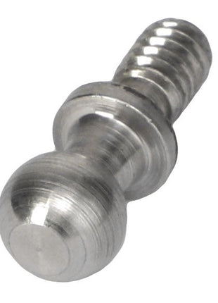 A close-up of the AGCO | BALL - AG725614, featuring a metallic ball stud with a threaded screw end, designed for mechanical or industrial applications. No current product description available.