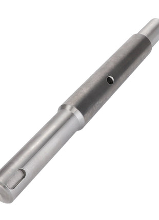 A cylindrical metal shaft with a small hole near its center and flat ends, designed for peak efficiency and maximum uptime, isolated on a white background. This is the AGCO Shaft, Return Elevator - D28580443 by AGCO.