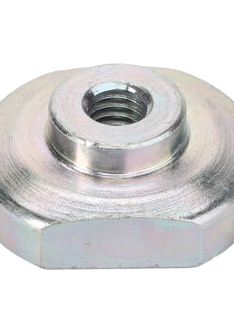 Close-up image of an AGCO Washer - Acp0673450, featuring a circular base and a threaded hole in the center. No current product description available.