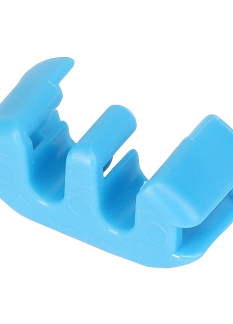 AGCO WIRE LOCK - AG520260 is a small blue plastic clip with three slots and a curved bottom, currently without an available product description.