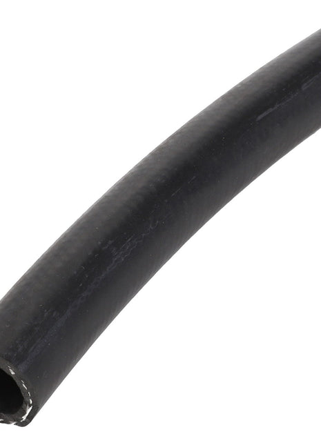 The AGCO | HOSE - AG513385 is a black rubber hose with a slight curve and a hollow interior. No current product description information is available.