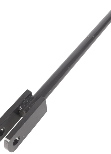 The AGCO | ROD - EPA71068 is a durable metal rod with a threaded end and a forked split on the opposite side, making it ideal for various machinery or mechanical applications.