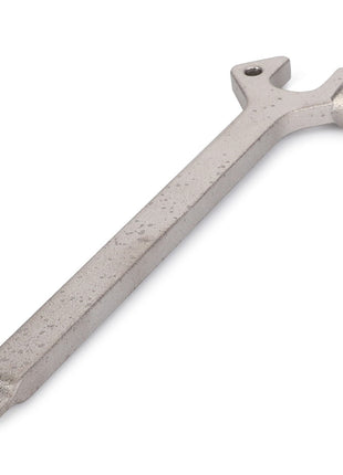 The AGCO Wrench Tool, Shielding Opener Key - Acw1060180, a high-efficiency metal wrench featuring an open-ended side and a box-end side for maximum uptime, is shown on a white background.