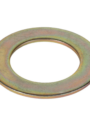 Introducing the AGCO | WASHER - SN16859: A flat, round metal washer with a central hole and a slightly iridescent finish. For further details, contact our support team.
