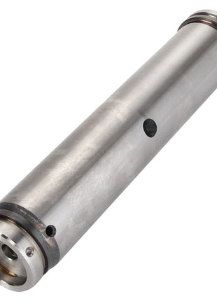 A close-up of the AGCO Pin - Acp0512240, a cylindrical metal mechanical part featuring holes and grooves, which is likely a crucial component for industrial machinery or automotive applications.