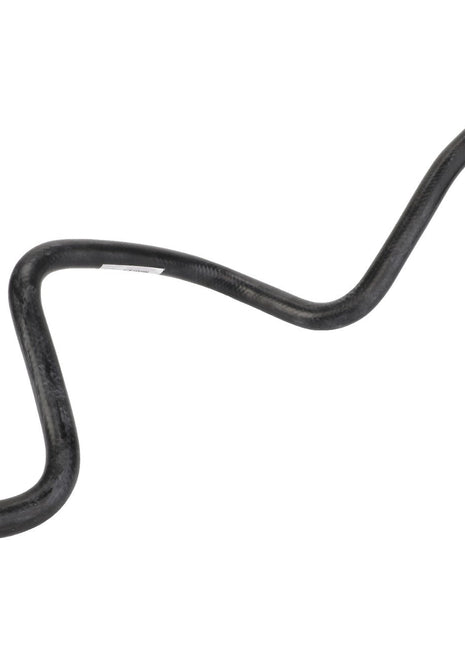 The AGCO Hose - Acw1433990 is a black, curved automotive hose with multiple bends, designed for optimal fluid or air transfer within a vehicle engine system.