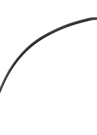 The AGCO CABLE TIE - D45050037 is a black plastic cable tie designed with a tapered end and a secure locking head.