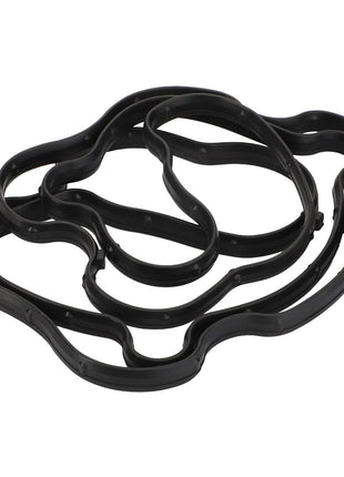 A pile of intricately intertwined black, wavy rubber AGCO Cover Gaskets (Acp0676310) from the brand AGCO.