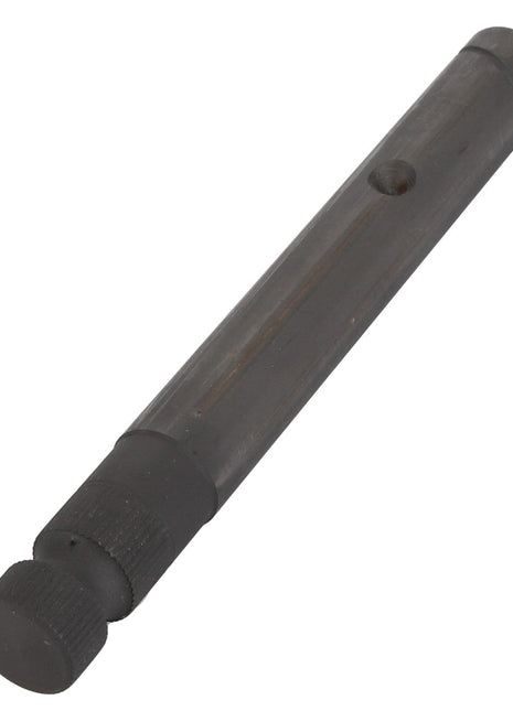 The product displayed is a cylindrical black metal rod known as the AGCO Shaft - Acp0502140, featuring a textured end and a hole in the center section, set against a plain white background. It is produced by the brand AGCO.