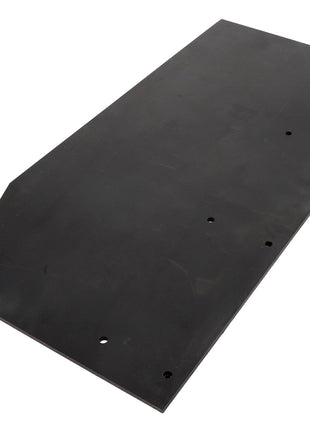 The product is the AGCO | DEFLECTOR - AG325660, a flat, rectangular black rubber sheet with beveled edges and several small round holes. However, there is no additional description information available at the moment.