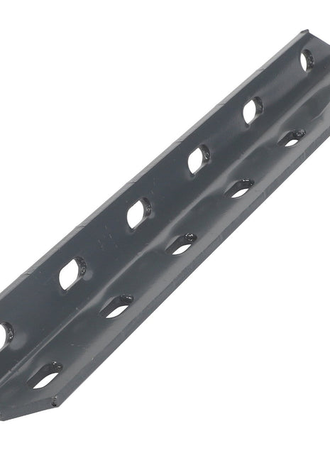 Introducing the AGCO | DEFLECTOR - D28283406 by AGCO, a gray, metal slotted angle iron bracket featuring multiple holes. Ideal for building frameworks, shelf supports, and other structural applications, this product stands out for its versatility and durability across various projects.