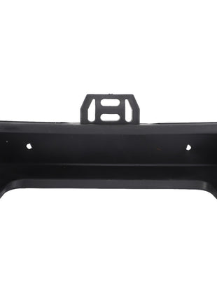 The AGCO | Grip, Sheet Metal - 3822098M1 is a black metal bracket featuring two small holes and a mounting feature at the top, designed for use with Genuine Controls and Levers in Massey Ferguson Models.