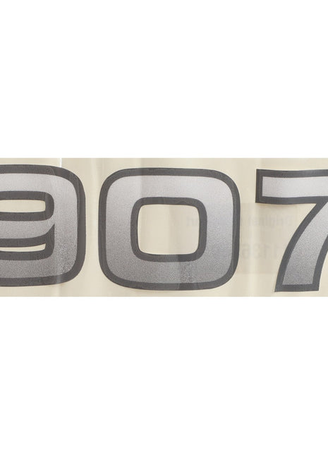 Image showcasing the number "907" prominently displayed in a large, bold, black font on a light background, featuring the AGCO | DECAL - AL11136549 by AGCO.