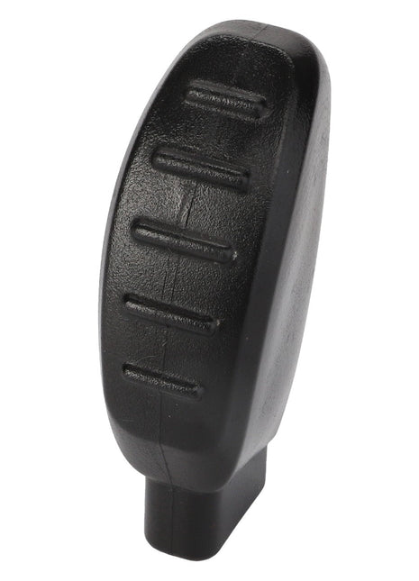 The AGCO | Knob - Acp0671490 is a black, textured plastic knob with a slightly curved shape and ridges on the top surface. Unfortunately, no current product description is available.
