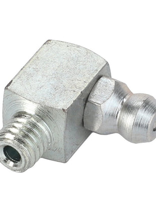 Introducing the AGCO | GREASE FITTING - D43001700, a precision-engineered metal fitting featuring dual threaded ends, perfect for efficiently lubricating mechanical parts.