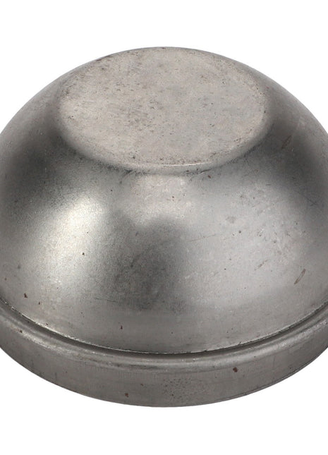 A small, metallic, dome-shaped object with a flat base and a slightly worn surface; identified as the AGCO Hub Cap - Acp0012130 from the brand AGCO.