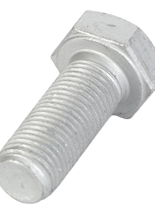 A close-up view of the AGCO Hex Cap Screw - La15540431, showcasing its metallic threading and hexagonal head, placed against a plain white background.