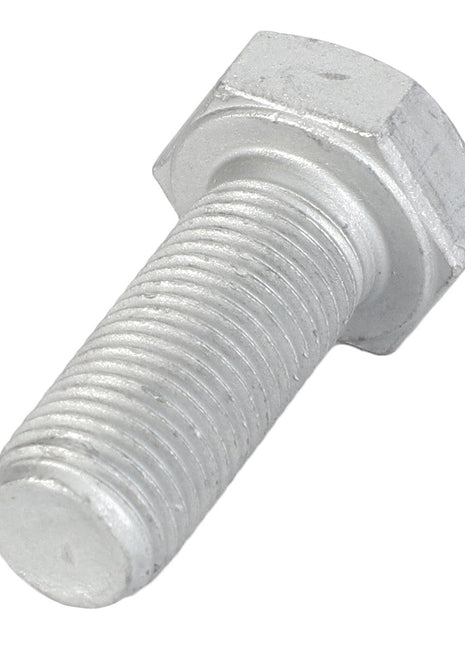 A close-up view of the AGCO Hex Cap Screw - La15540431, showcasing its metallic threading and hexagonal head, placed against a plain white background.
