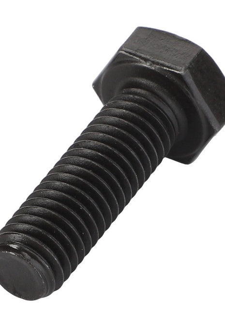 The AGCO Hexagonal Head Bolt - Acw4663920, featuring a black finish and threaded shaft, is displayed against a stark white background.