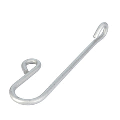 The AGCO | Hook, Top Link - 3820375M2 by AGCO is a metal tool featuring a hook on one end and a loop on the other, commonly used in various applications for holding or securing items, particularly in Massey Ferguson models.