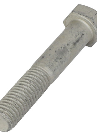 A close-up of an AGCO Hexagonal Head Bolt - Sn1723 with a threaded end and a hexagonal head, lying on a white background. No current product description available.